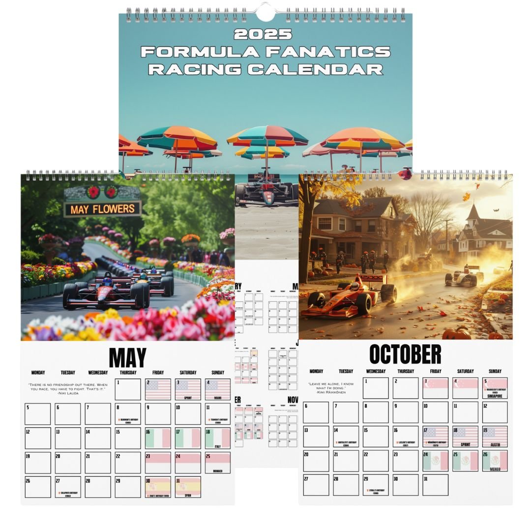 2025 Formula Fanatics Race Schedule Wall Calendar Formula Fanatics