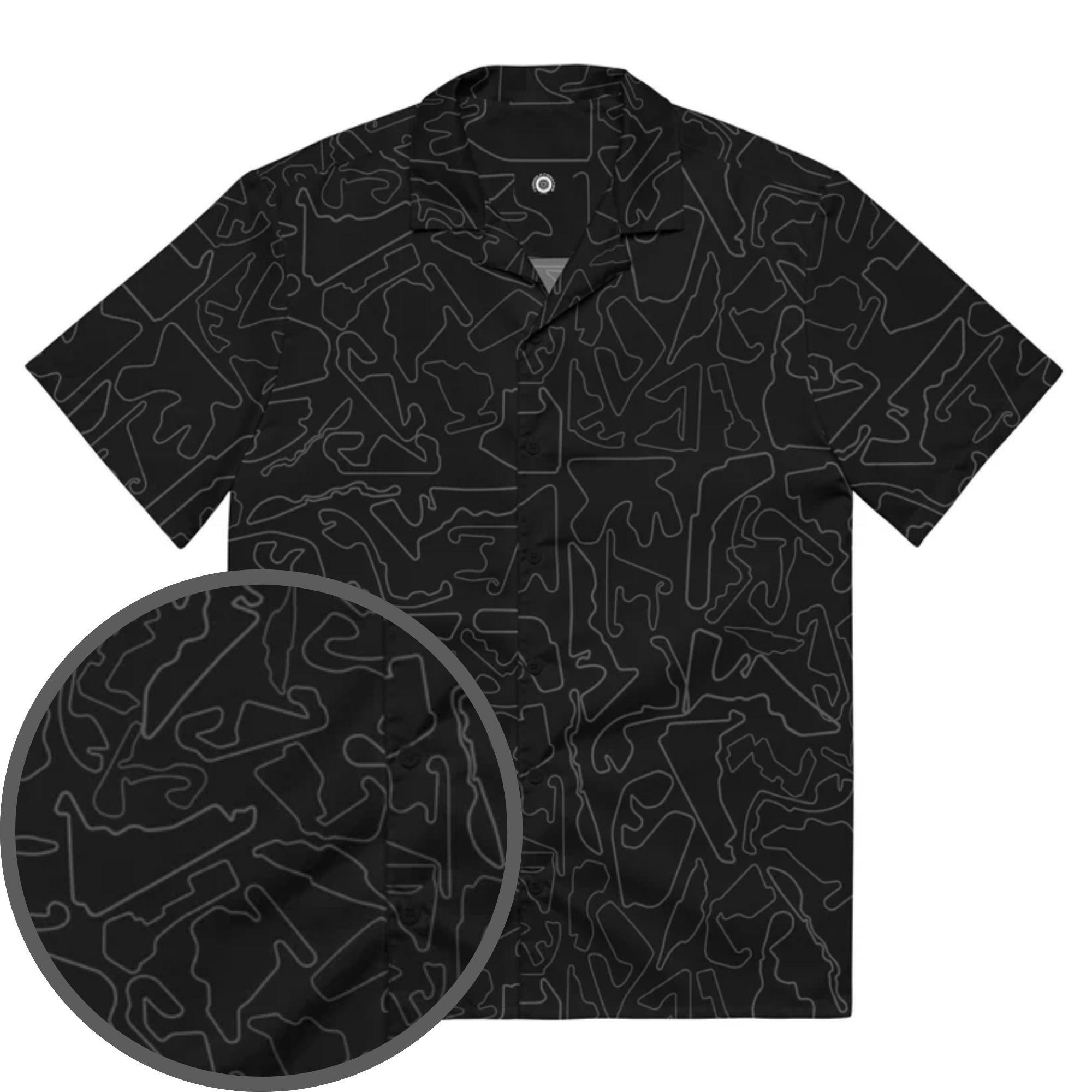 Tracks & Tides | Black/Black Stealth Design Unisex Button Shirt