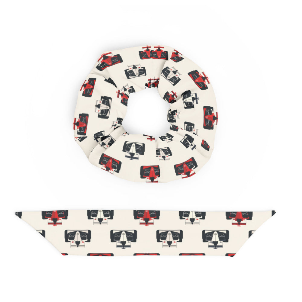 Formula Race Car Pattern Scrunchie