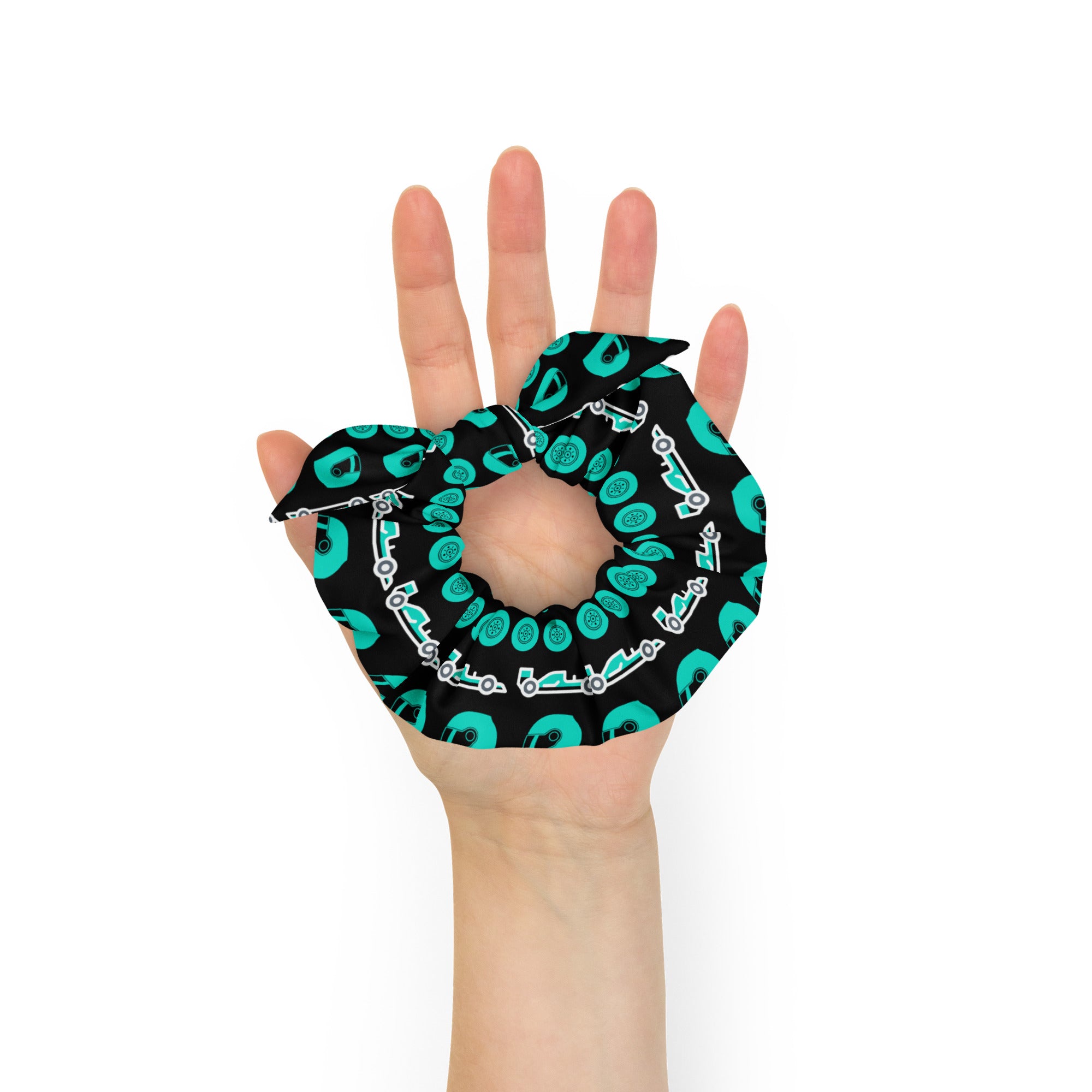 Mercedes Livery Inspired Recycled Scrunchie