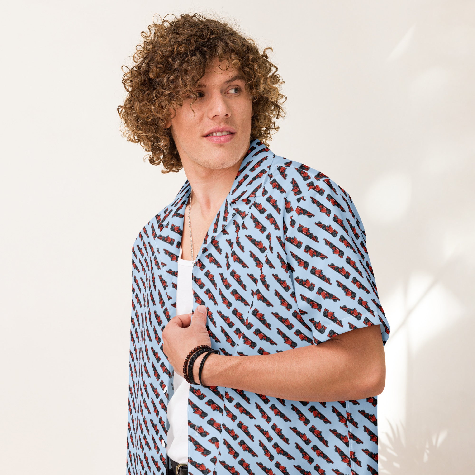 8-Bit Racing Unisex Button Shirt