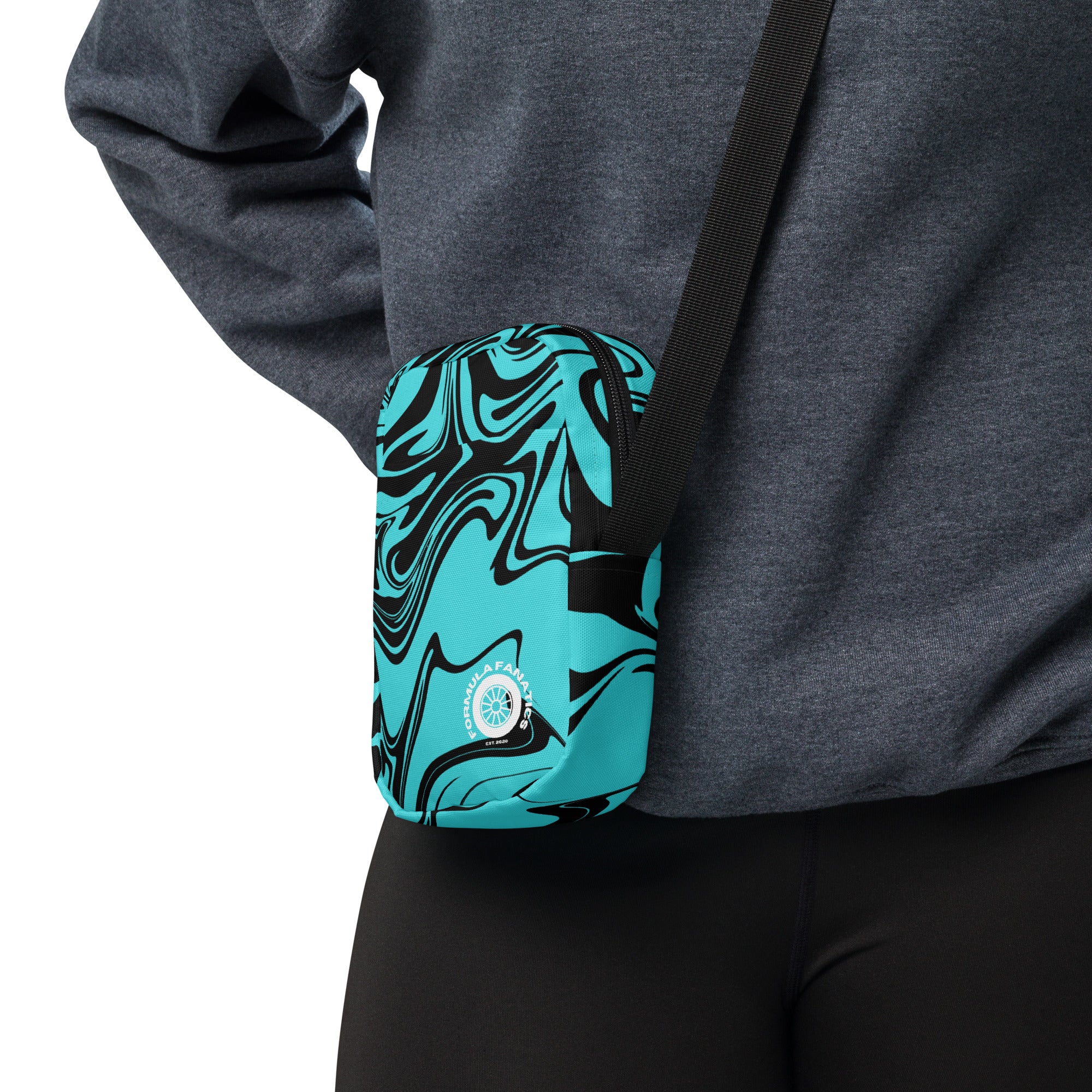 Black/Turquoise Utility crossbody bag - FormulaFanatics