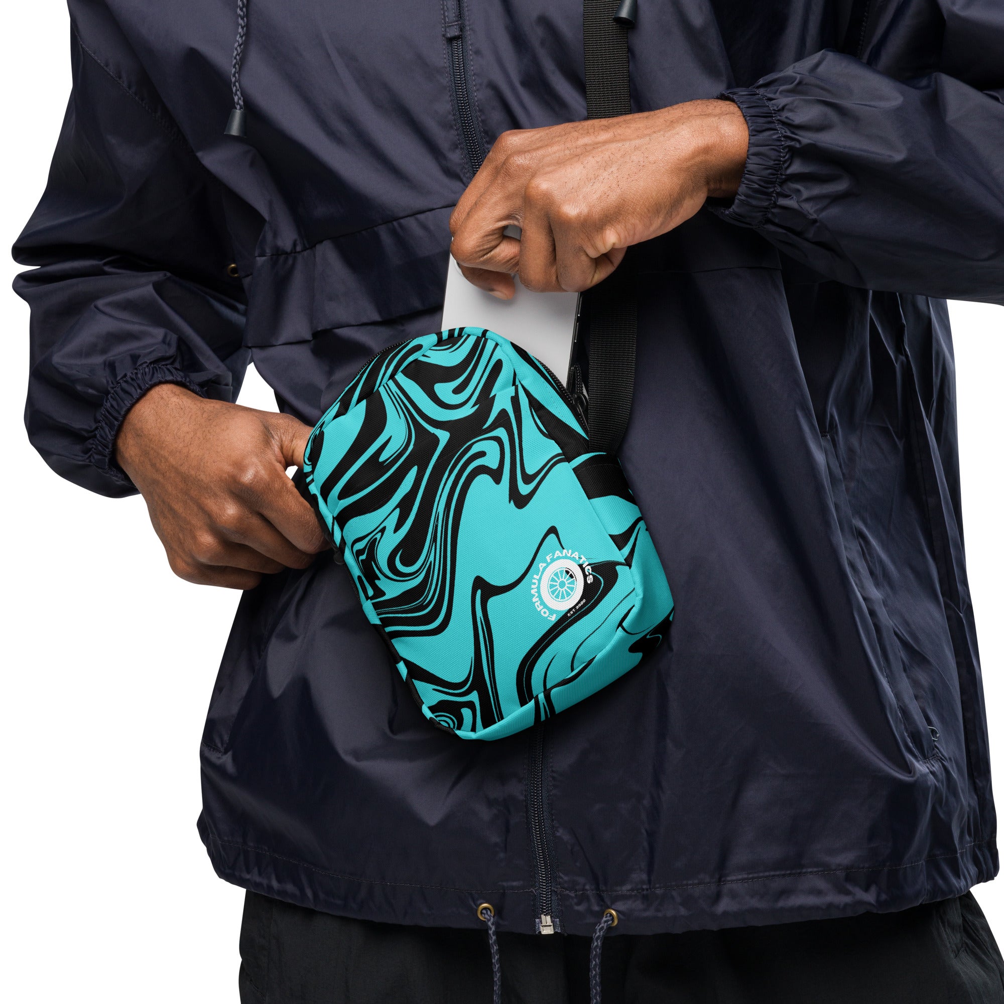 Black/Turquoise Utility crossbody bag - FormulaFanatics