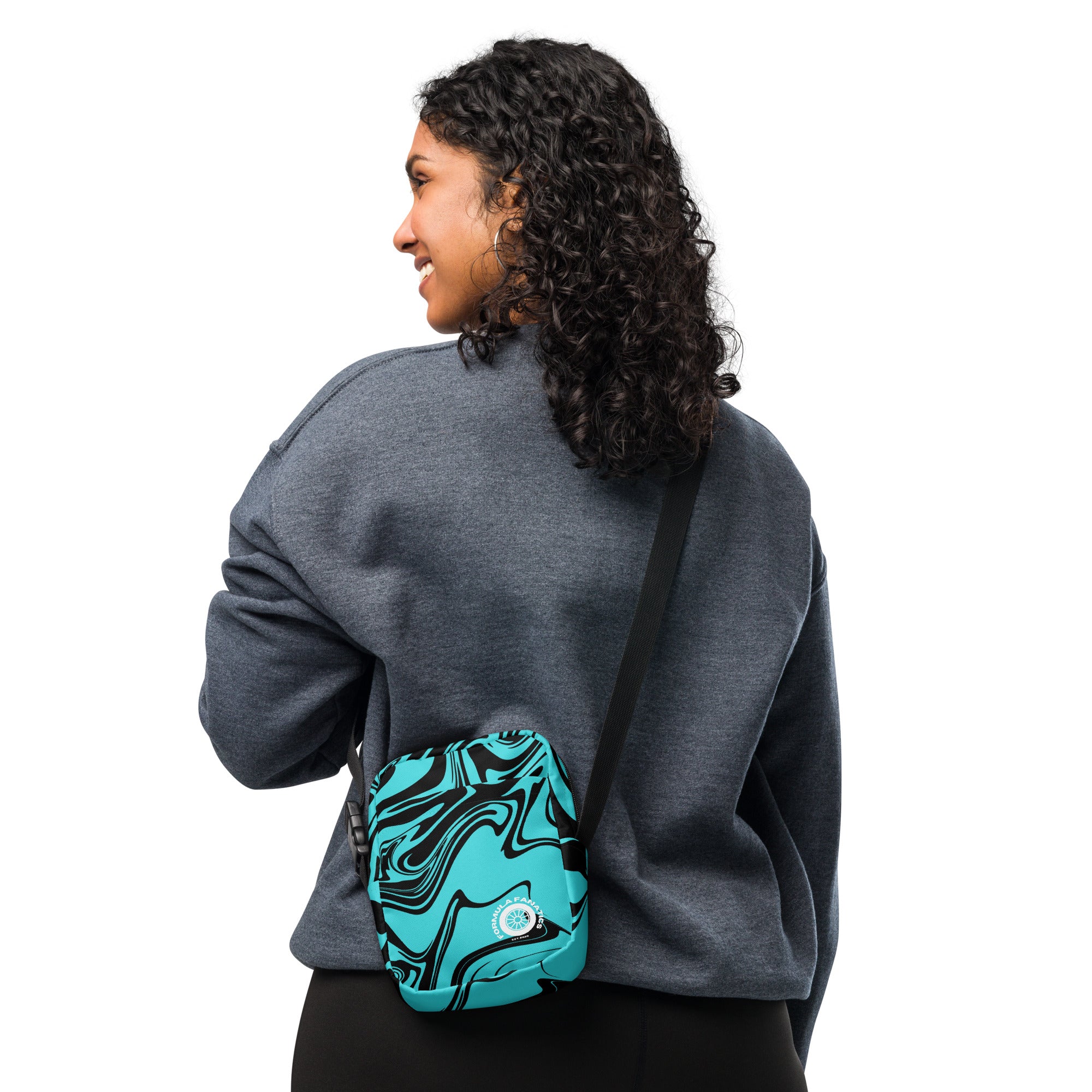 Black/Turquoise Utility crossbody bag - FormulaFanatics
