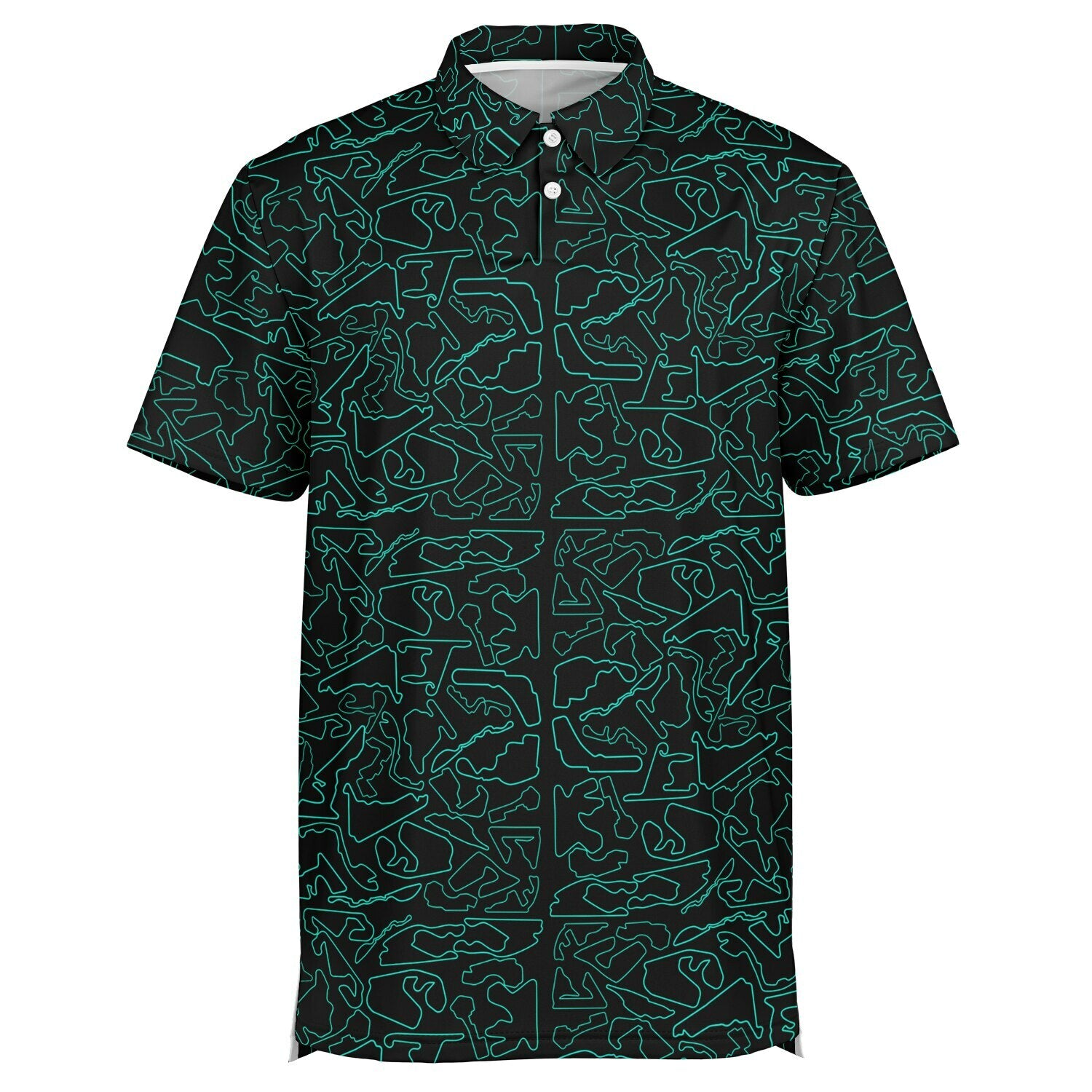 Circuits Classic Men's Polo T-Shirt - Teal and Black