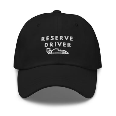Reserve Driver White Embroidered Dad hat - FormulaFanatics