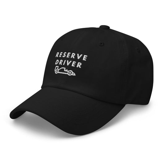 Reserve Driver White Embroidered Dad hat - FormulaFanatics