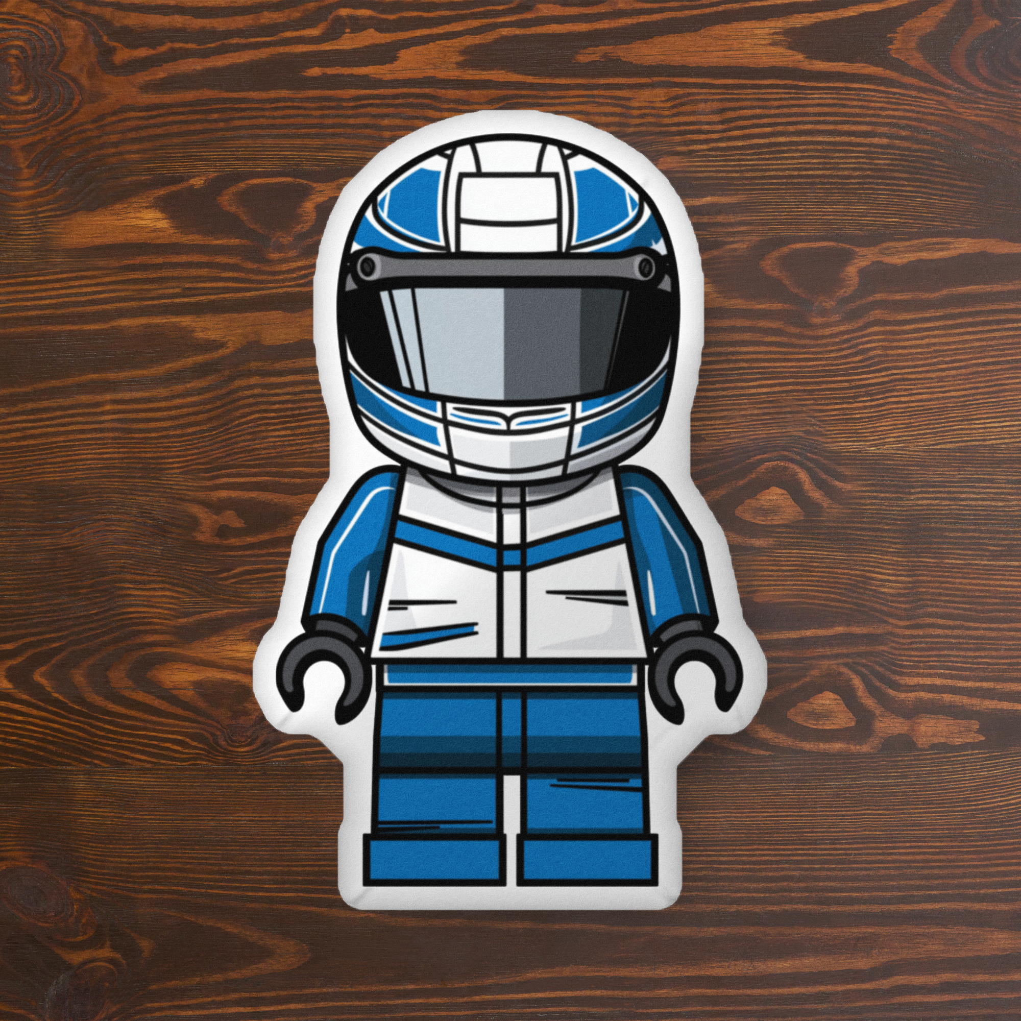 Micro Drivers White/Blue Custom-Shaped Pillow