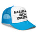 Blessed & Race Obsessed Embroidered Foam Trucker Hat - FormulaFanatics