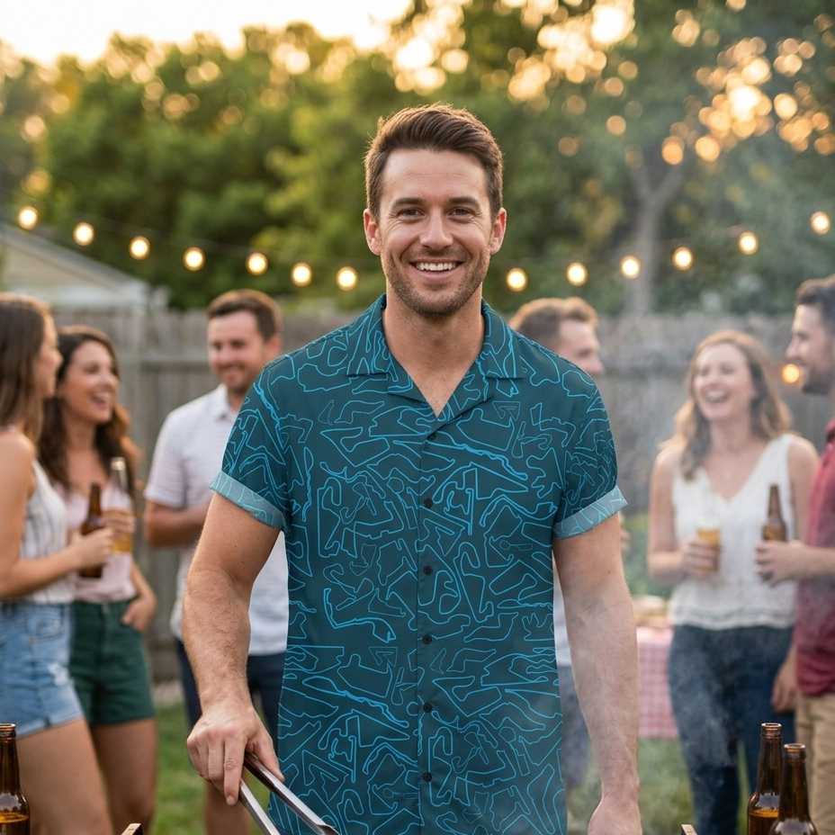Tracks & Tides | Blue & Navy | Button Shirt