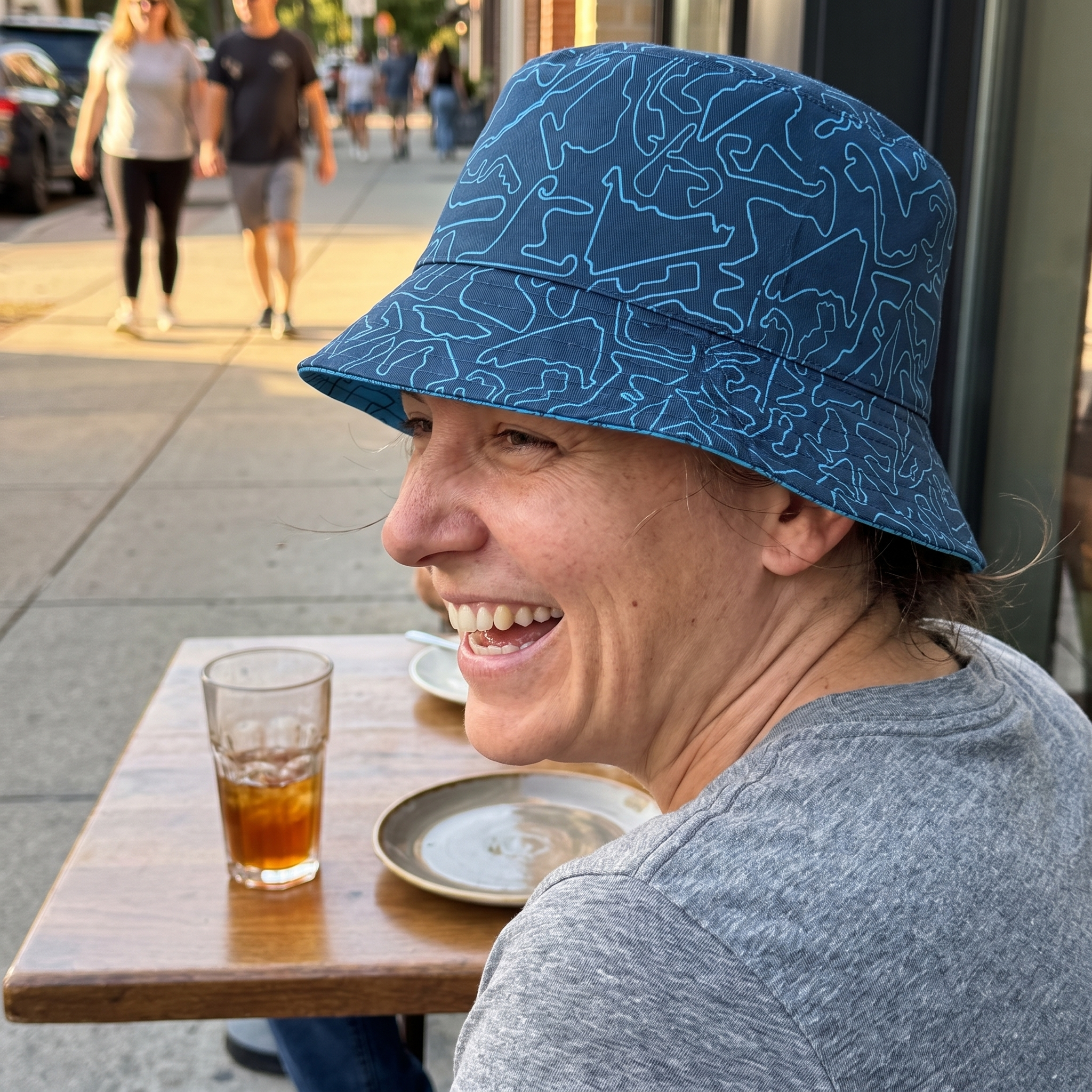 Track Collection | Blue & Navy Reversible Bucket Hat
