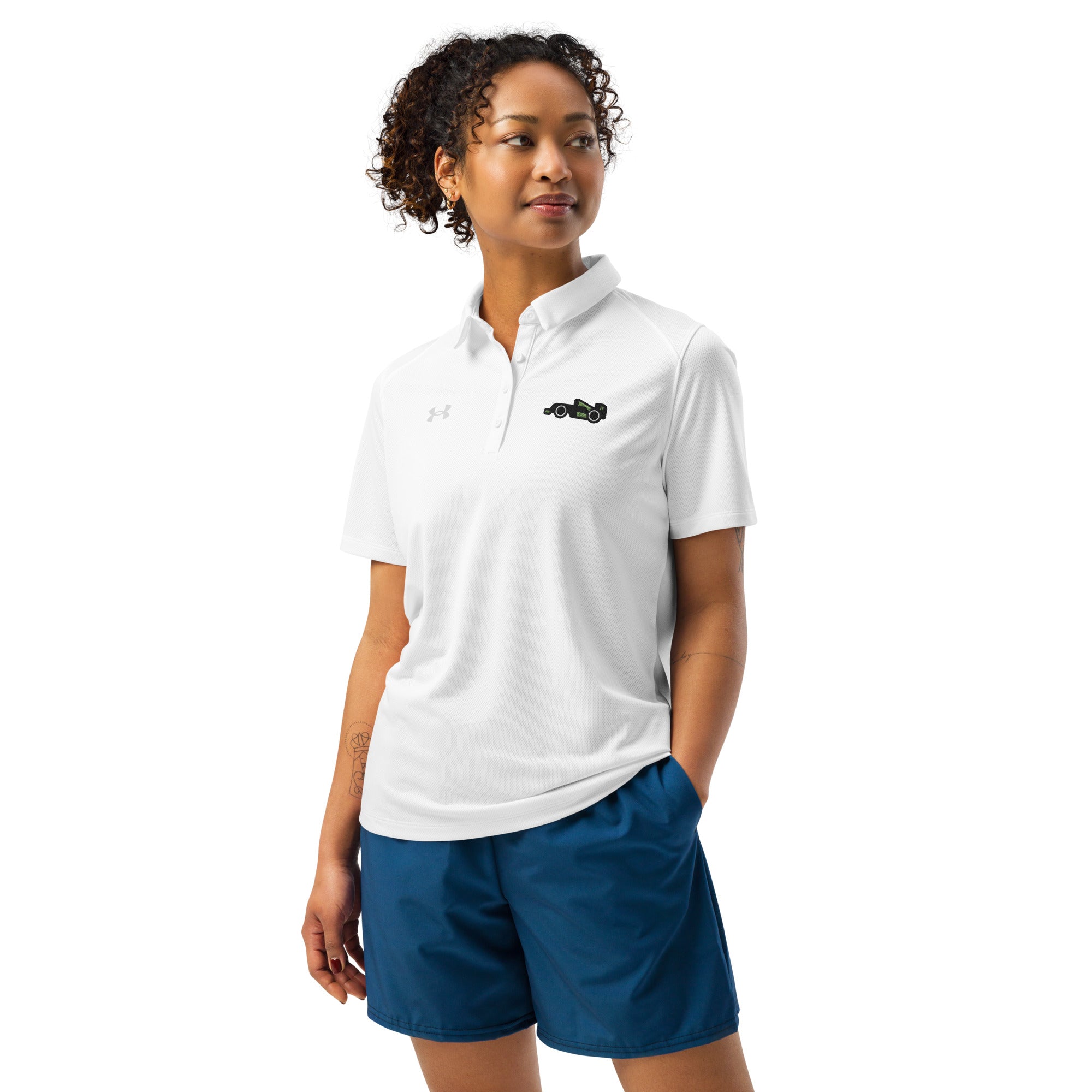 Embroidered Black/Green Racing Car Under Armour® Women’s Polo