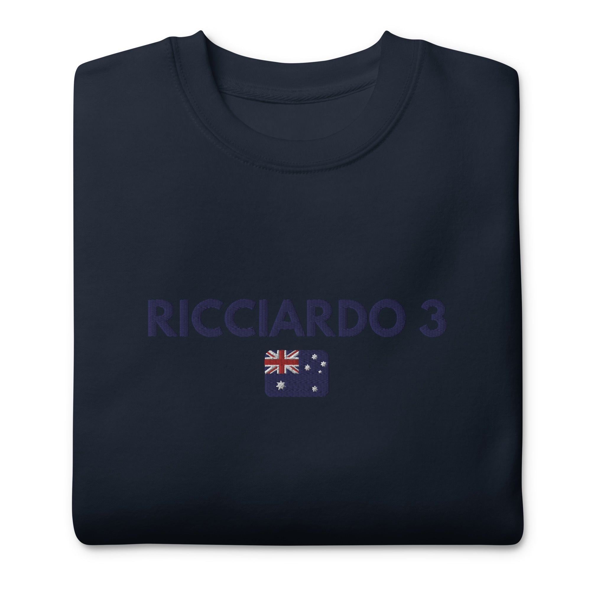 Ricciardo 3 Embroidered Unisex Premium Sweatshirt - FormulaFanatics