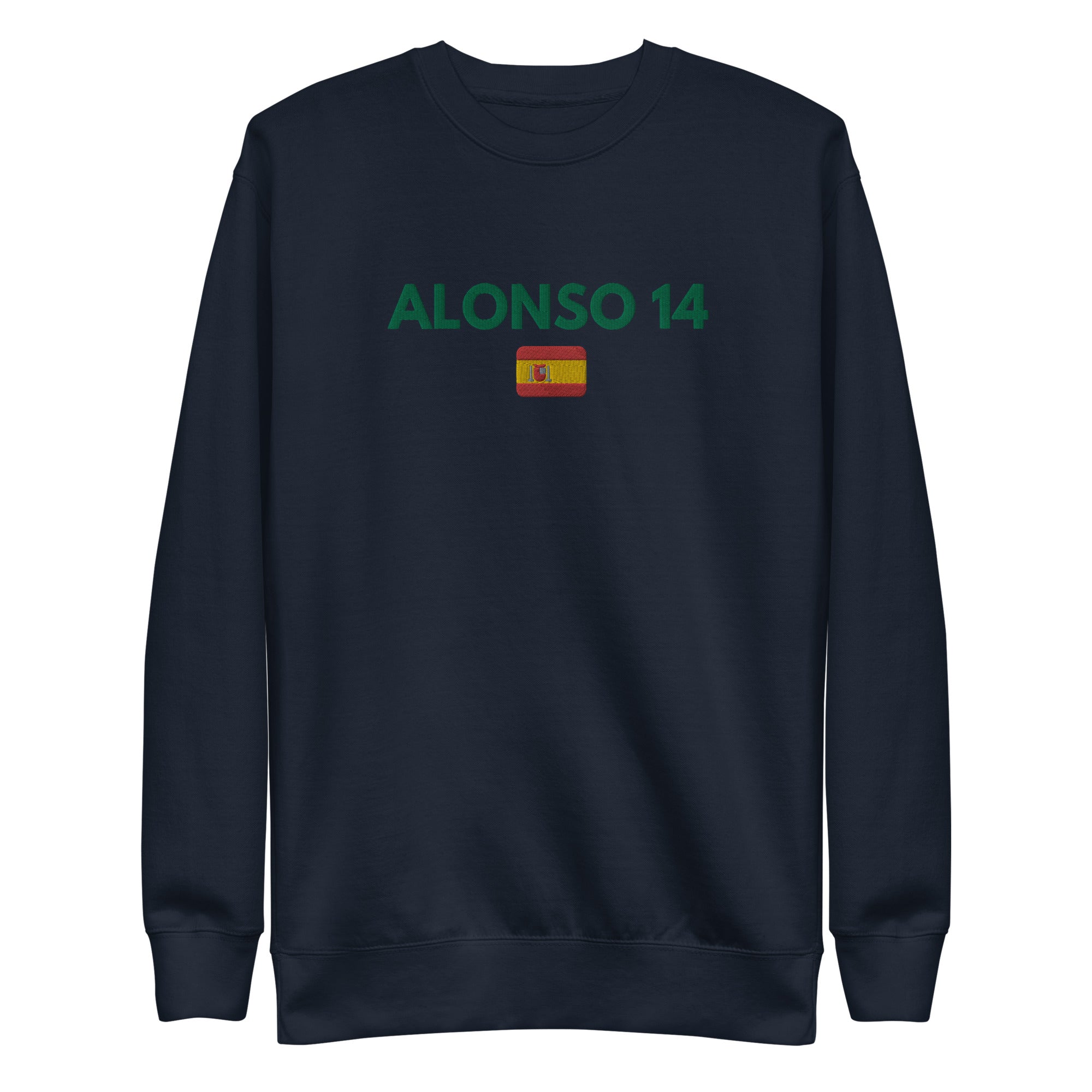 Alonso 14 Embroidered Unisex Premium Sweatshirt - FormulaFanatics