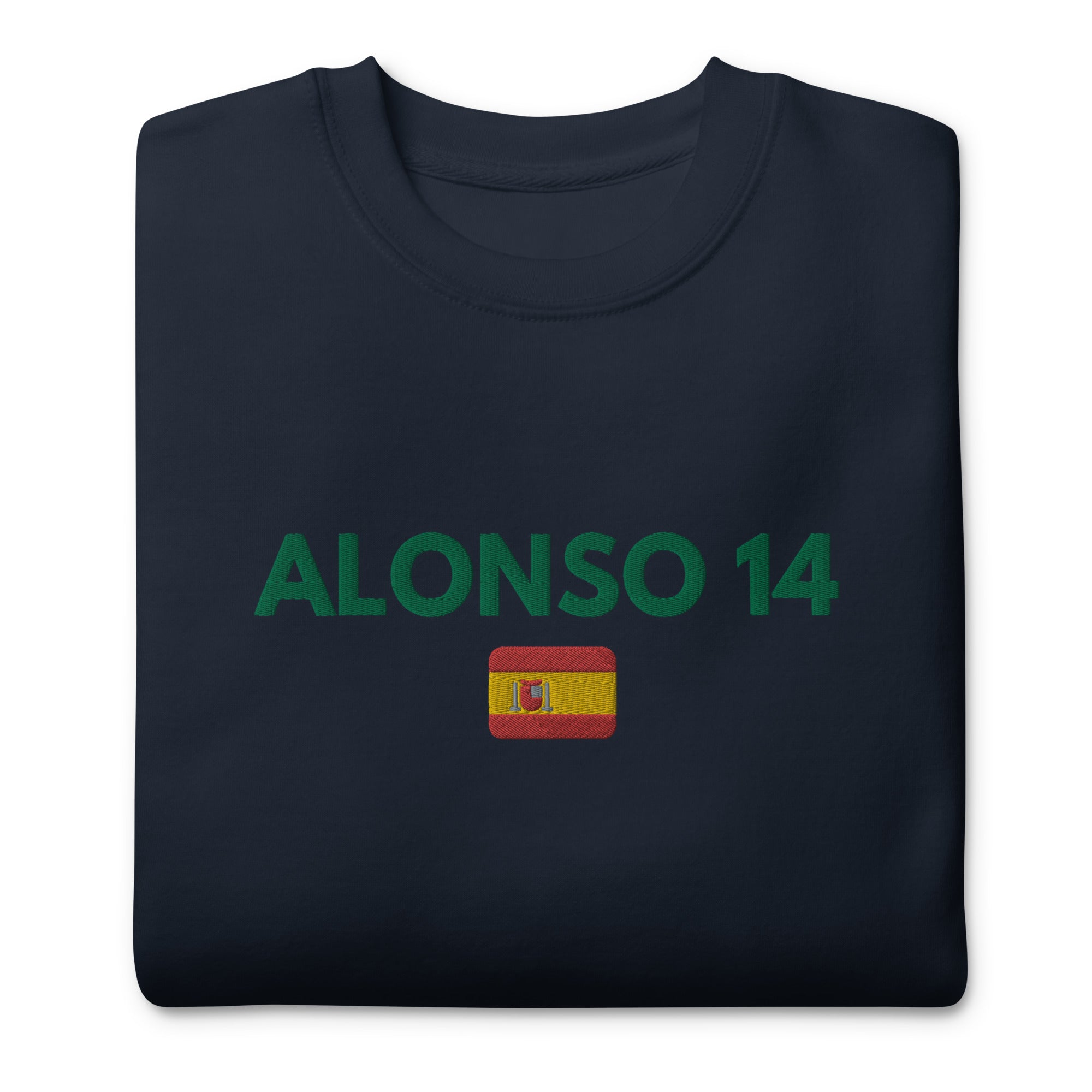 Alonso 14 Embroidered Unisex Premium Sweatshirt - FormulaFanatics