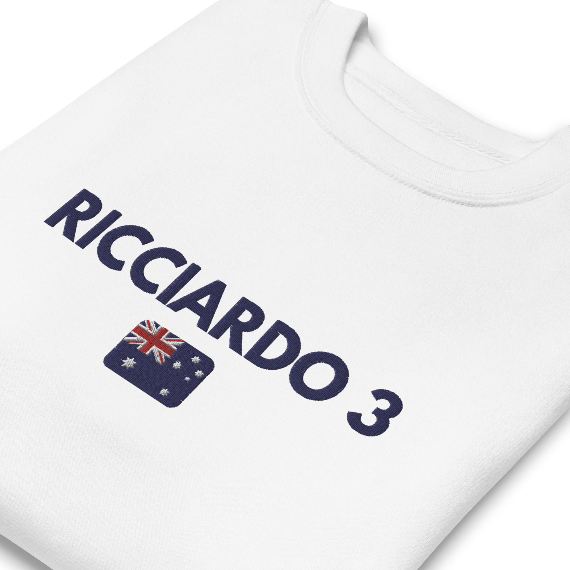 Ricciardo 3 Embroidered Unisex Premium Sweatshirt - FormulaFanatics