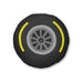 Motorsport Tire - Yellow Tufted Floor Pillow, Round - FormulaFanatics