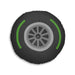 Motorsport Tire - Green Tufted Floor Pillow, Round - FormulaFanatics