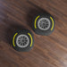 Motorsport Tire - Yellow Tufted Floor Pillow, Round - FormulaFanatics