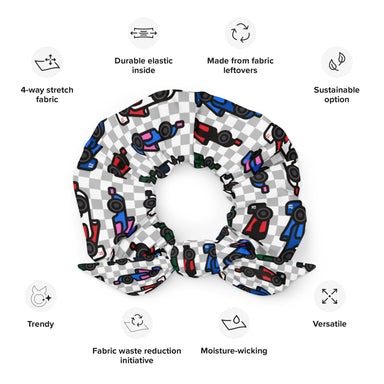 The Grid Scrunchie - Recycled Material - FormulaFanatics