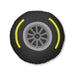 Motorsport Tire - Yellow Tufted Floor Pillow, Round - FormulaFanatics