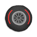 Motorsport Tire - Red Tufted Floor Pillow, Round - FormulaFanatics